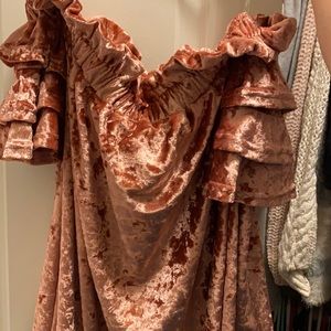 Off the shoulder velvet top